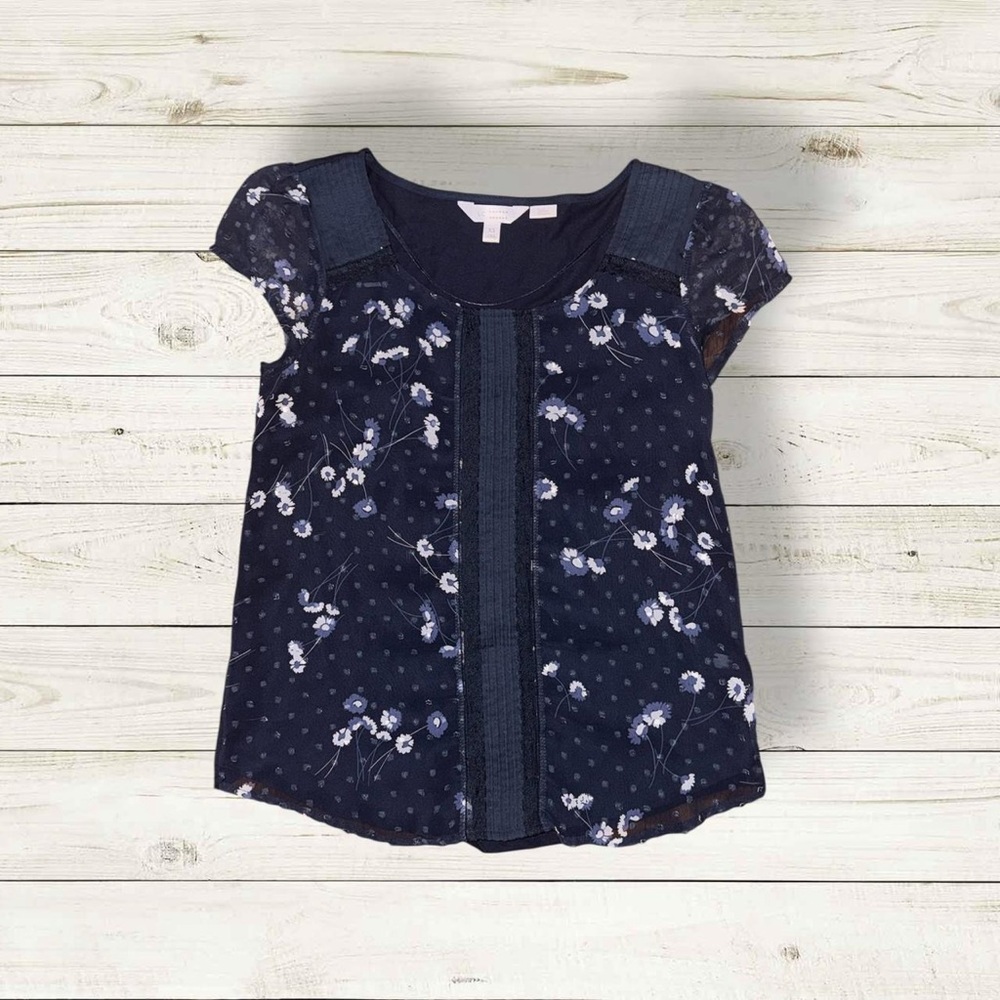 LC Lauren Conrad Floral Polka Dot Blouse - XS